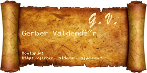 Gerber Valdemár névjegykártya